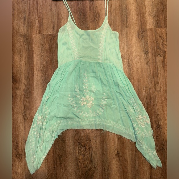 Free People - Meadows of Medallion Slip Dress in Seafoam Combo - Size Medium - Picture 4 of 7